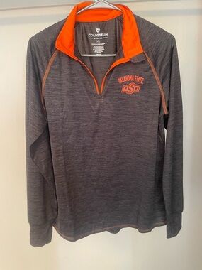 Colosseum Women's Oklahoma State Gray and Orange Quarter-Zip Pullover